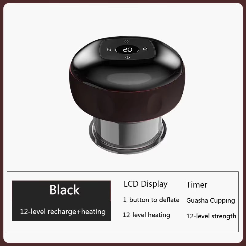 Smart Electric Vacuum Cupping & Scraping Massager with Heating Therapy